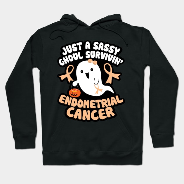 Sassy Ghoul Surviving Endometrial Cancer Halloween Ghost Hoodie by jomadado